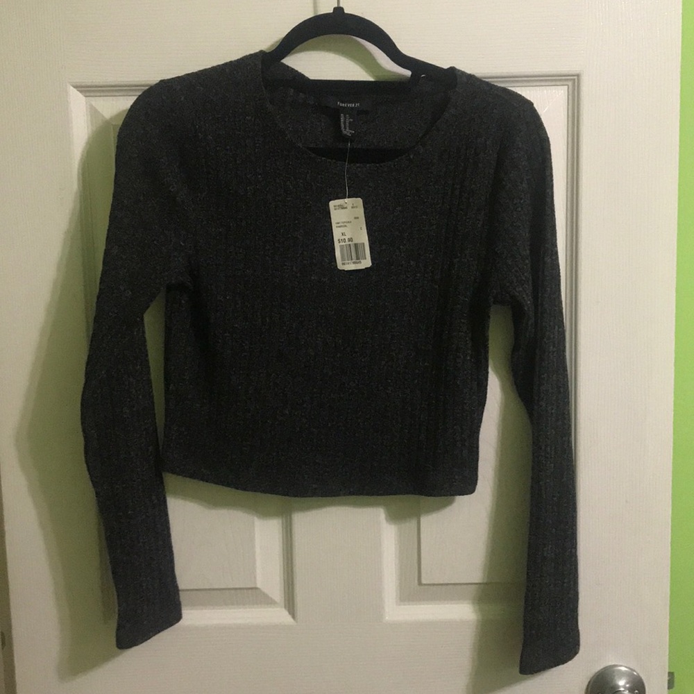 Gray Crop Top